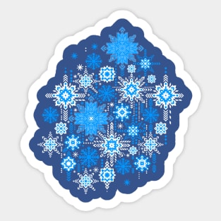 Abstract background with scattered snowflakes Sticker